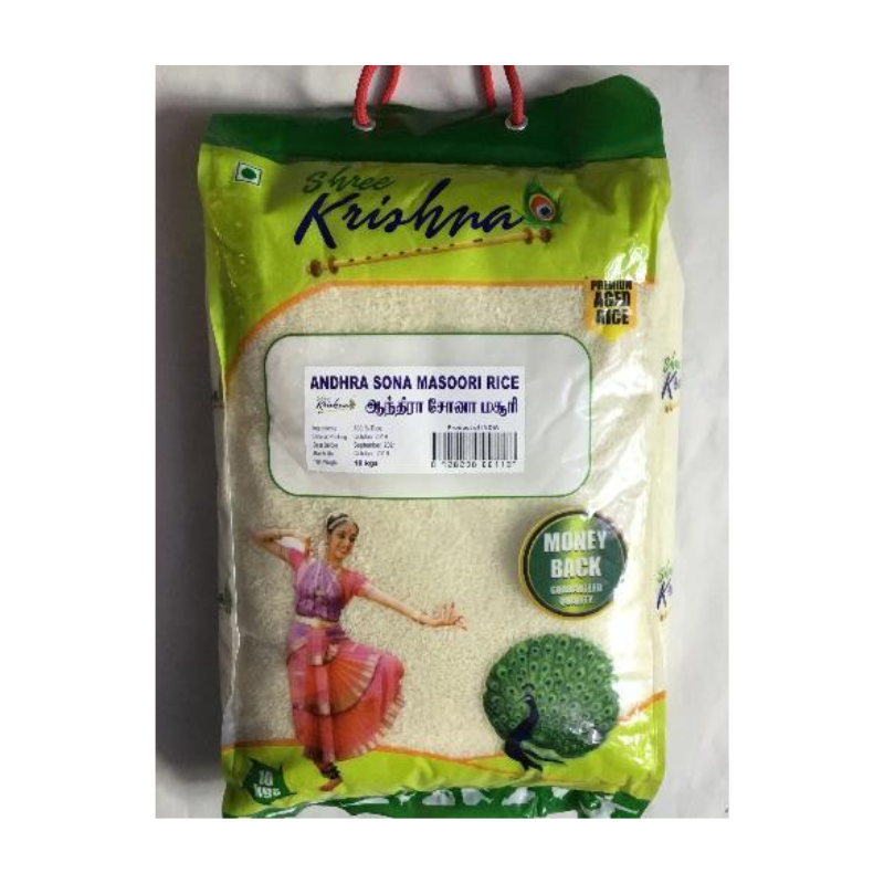 SHREE KRISHNA SONA MASOORI RICE CLEAR BAG 10KG