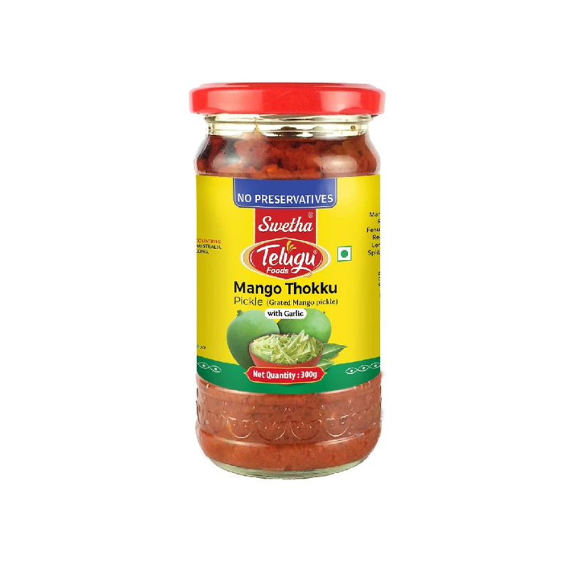 Swetha-Telugu Foods Mango Thokku - Grated Mango Pickle (With Garlic)