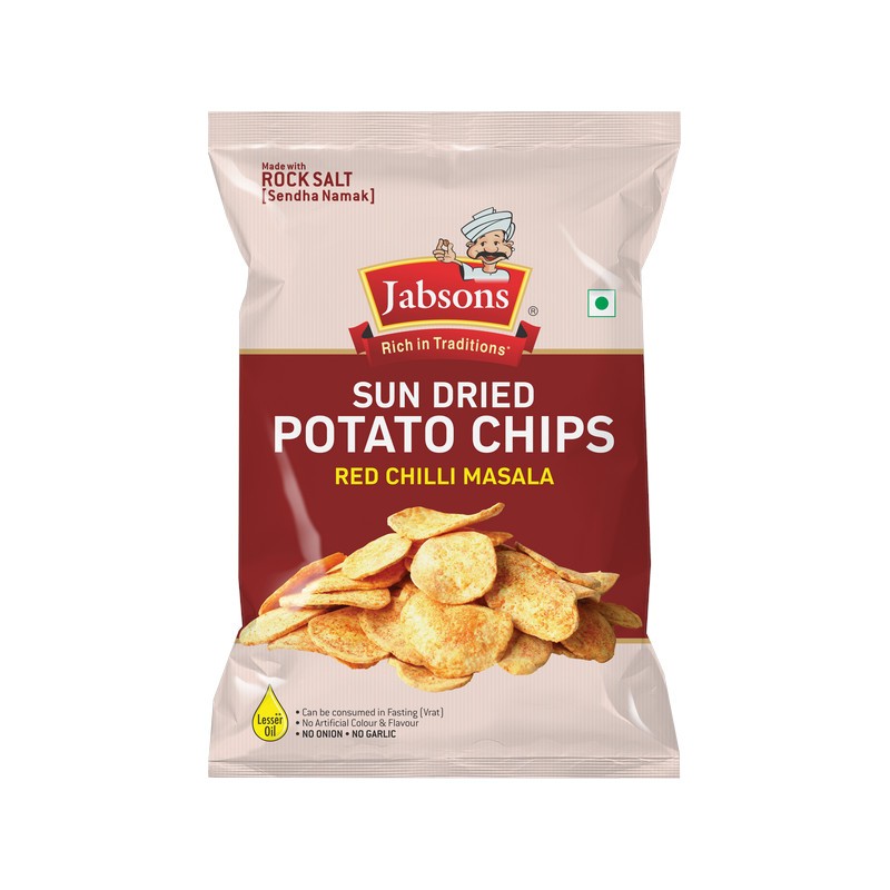 JABSONS NAMKEEN SUNDRIED POTATO CHIPS MASALA 110 GMS