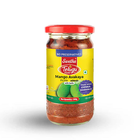 Swetha-Telugu Foods Mango Avakaya Pickle (With Garlic)